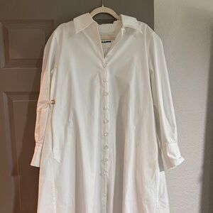 JIL SANDER Cotton poplin belted shirt dress. Size 36 NWT